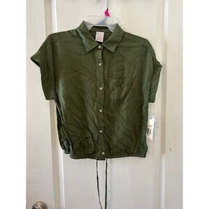 New no bouncers‎ olive green button up